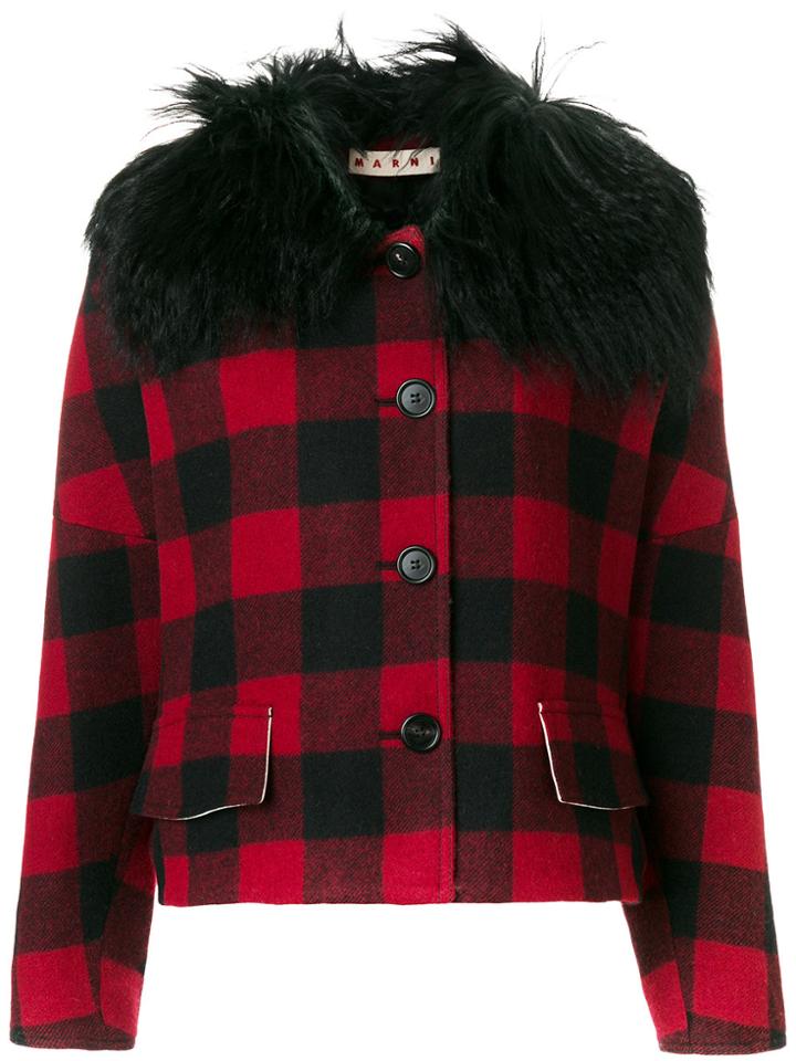 Marni Oversized Check Jacket - Black