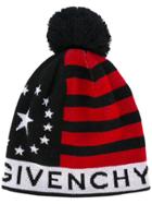 Givenchy Stars And Stripes Knitted Hat - Black