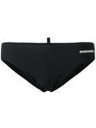Dsquared2 Off-centre Logo Swim Slip, Men's, Size: 52, Black, Polyamide/spandex/elastane