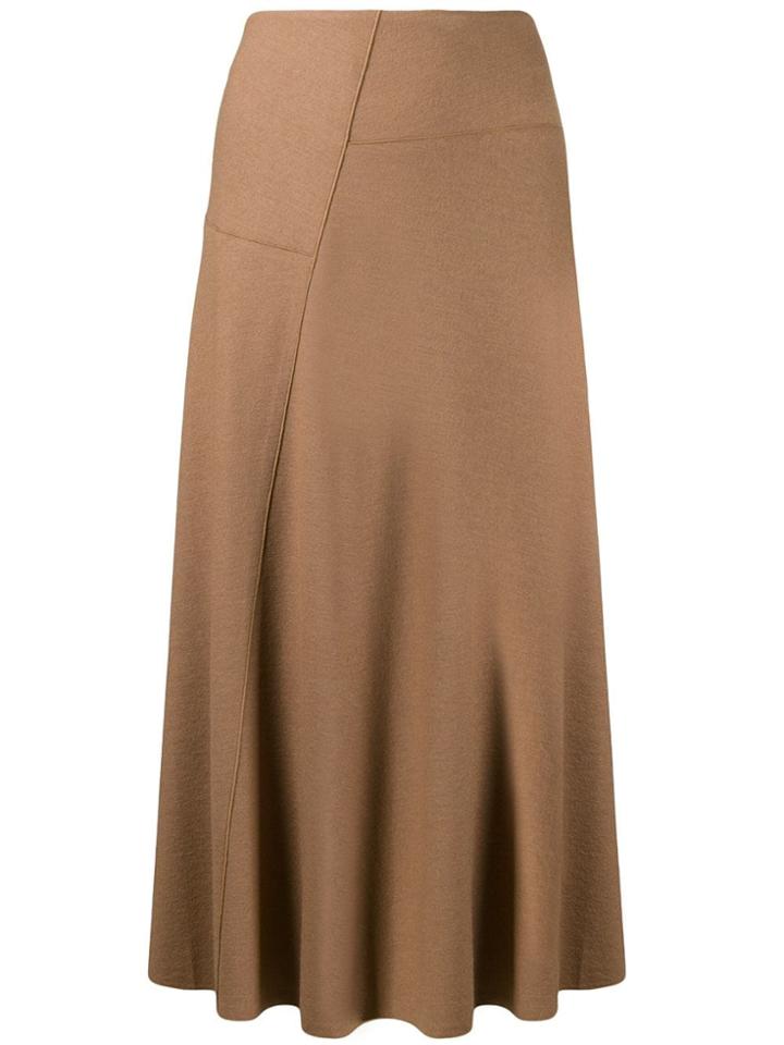 Vince A-line Midi Skirt - Brown