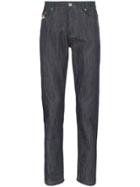 Kenzo Tiger Embroidered Patch Jeans - Blue