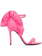 Msgm Ruffled Stiletto Sandals - Pink & Purple