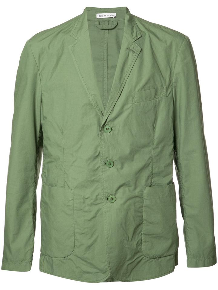 Tomas Maier Casual Blazer, Men's, Size: Large, Green, Cotton/viscose