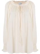 Forte Forte Tie Neckline Tunic Blouse - Nude & Neutrals