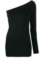Helmut Lang One-shoulder Knitted Top - Black