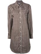 Dondup - Gingham Tunic Shirt - Women - Cotton - 42, Brown, Cotton