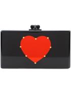 Edie Parker Heart Applique Clutch Bag - Black
