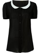 Saint Laurent Penny Collar Blouse, Women's, Size: 40, Black, Viscose/silk