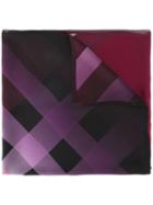 Burberry Checkered Scarf, Women's, Pink/purple, Mulberry Silk