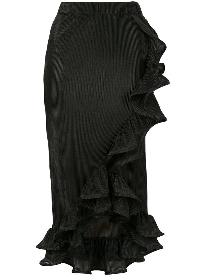 Romance Was Born Bloom Pleated Skirt - Black