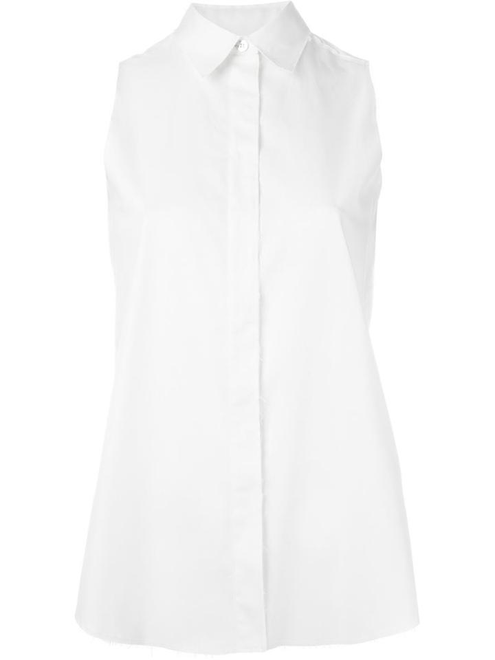 Mm6 Maison Margiela Sleeveless Shirt, Women's, Size: 38, White, Cotton