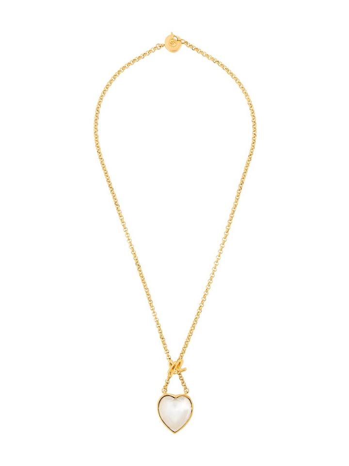 Sonia Rykiel Vintage Heart Pendant Necklace - Metallic