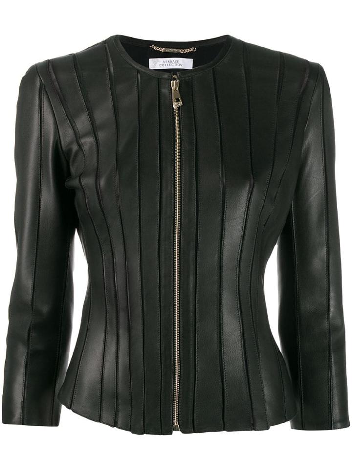 Versace Collection Stitched Panel Jacket - Black
