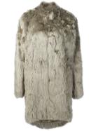 Maison Margiela Fur Coat, Women's, Size: 42, Grey, Cotton/viscose/alpaca