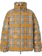 Burberry Checked Down Jacket - Neutrals