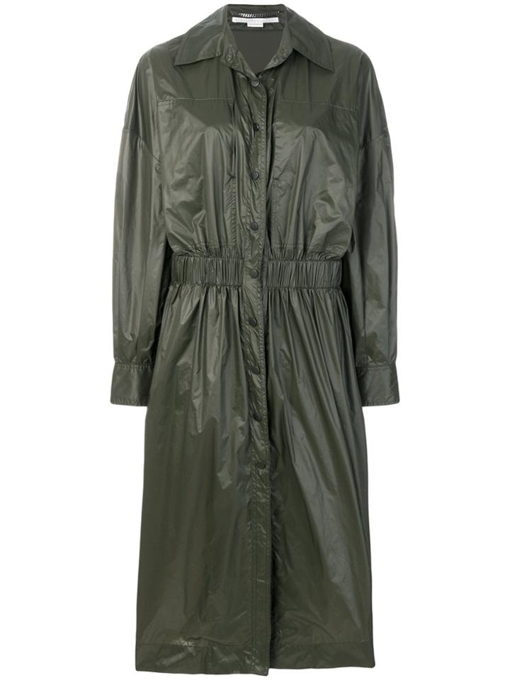 Stella Mccartney Long Gathered Waist Raincoat - Green