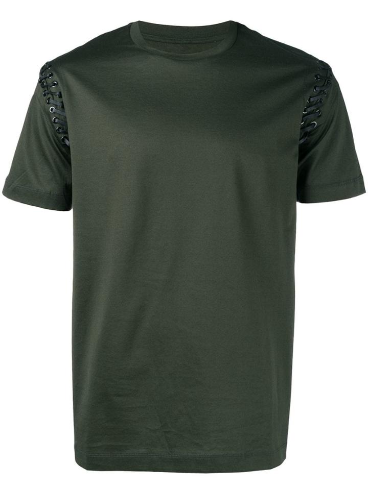 Les Hommes Stitching Detailed T-shirt - Green