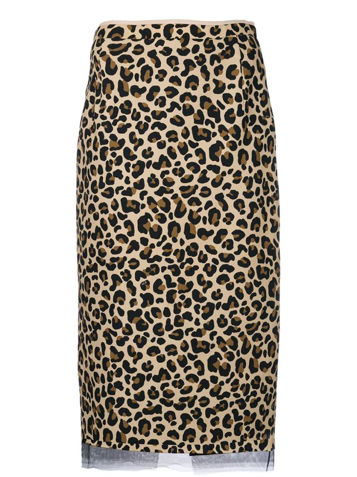 No21 Fitted Back Vent Pencil Skirt - Brown