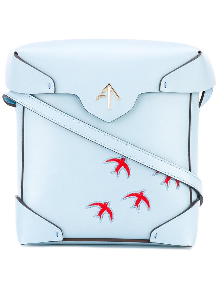 Cross-body Satchel - Women - Leather - One Size, Blue, Leather, Manu Atelier
