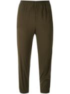 Scanlan Theodore Stretch Silk Cuffed Pants, Women's, Size: 10, Green, Silk