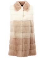 Blancha Fur Gillet, Women's, Size: 42, White, Cotton/viscose/goat Suede
