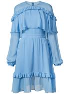 Prabal Gurung Long-sleeved Ruffle Dress - Blue