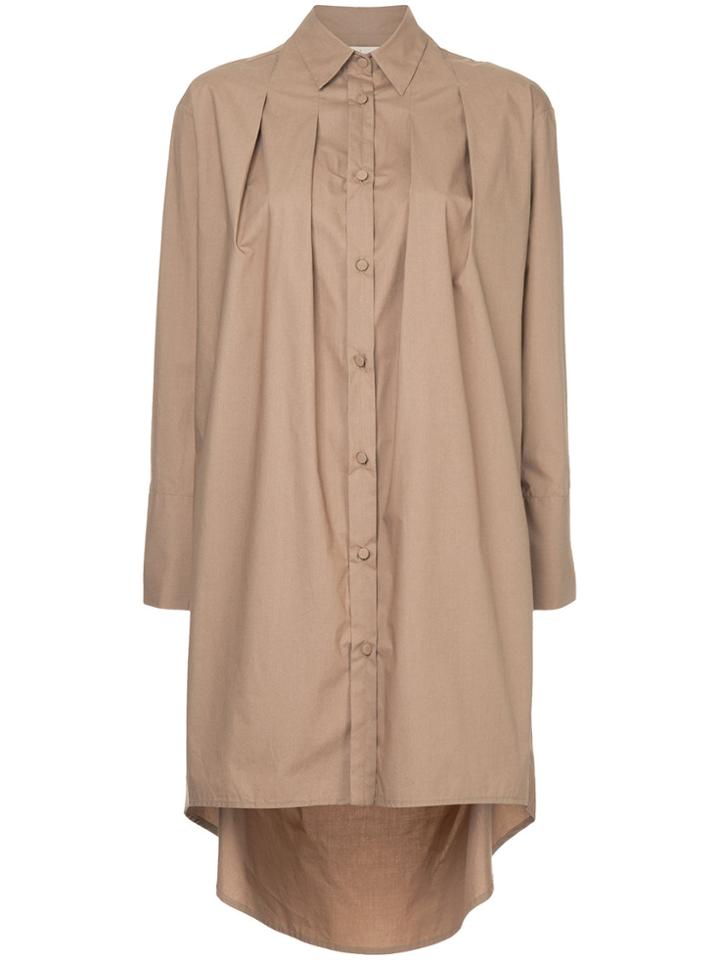 Maison Flaneur Long Length Shirt - Brown