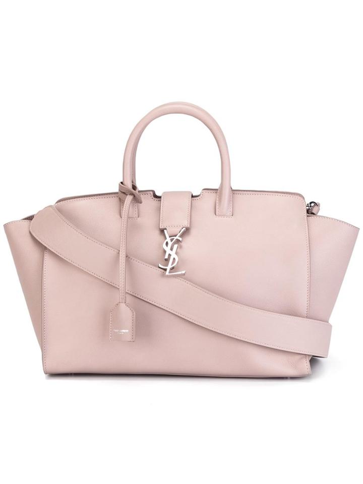 Saint Laurent Small 'monogram Downtown Cabas' Tote - Pink & Purple