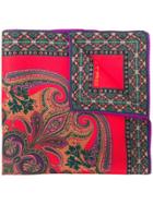 Etro Paisley Print Pocket Square - Red