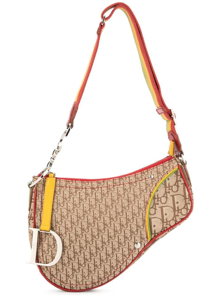 Christian Dior Vintage Trotter Saddle Shoulder Bag - Multicolour