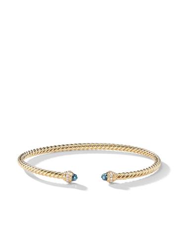 David Yurman 18kt Yellow Gold Cable Spira Topaz Cuff - 88aibdi