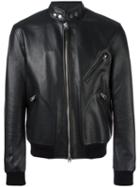 Tom Ford - Zipped Pocket Jacket - Men - Silk/calf Leather/rayon - 50, Black, Silk/calf Leather/rayon