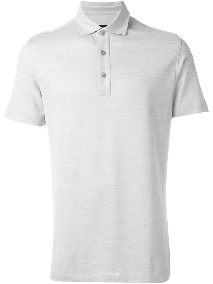Ermenegildo Zegna Classic Polo Shirt, Men's, Size: 50, Grey, Cotton/silk