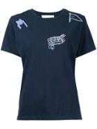 Water - Embroidered Flag T-shirt - Women - Cotton - S, Blue, Cotton