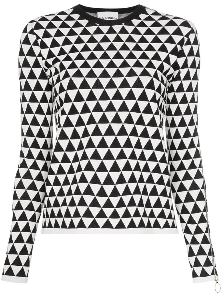 Rudi Gernreich Diamond Pattern Jacquard Top - Black