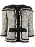 Elisabetta Franchi Belted Tweed Jacket - Black