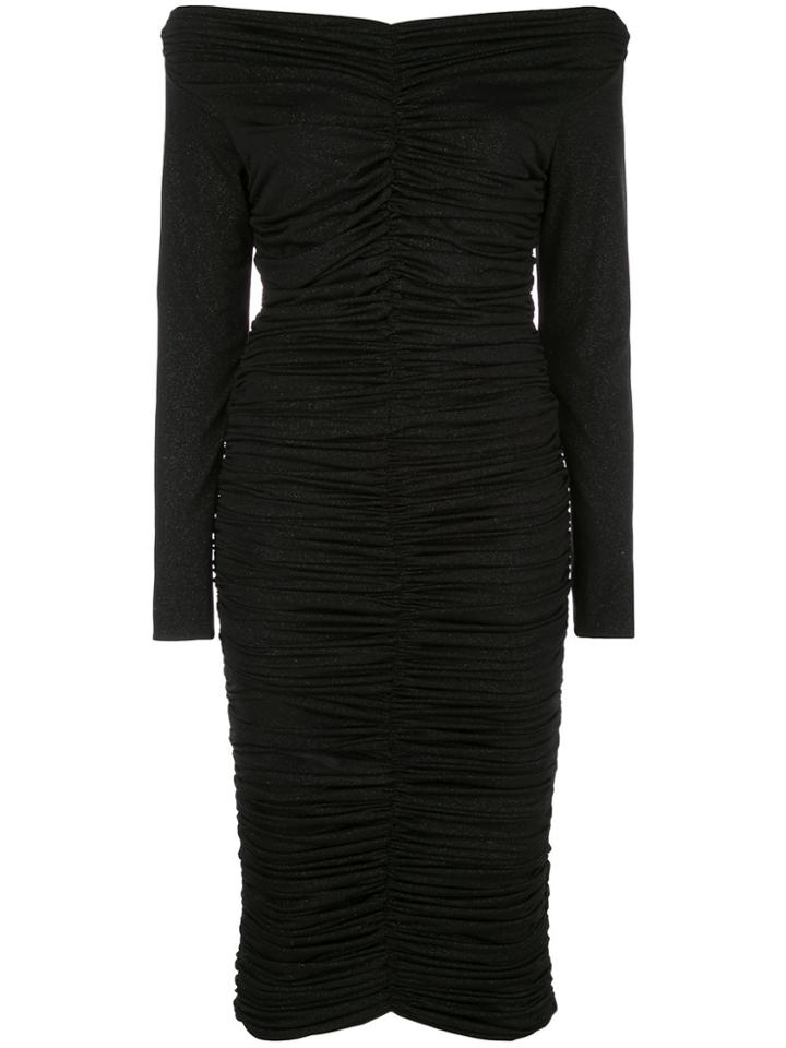 Rhea Costa Ruched Off-the-shoulder Dress - Black