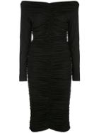 Rhea Costa Ruched Off-the-shoulder Dress - Black