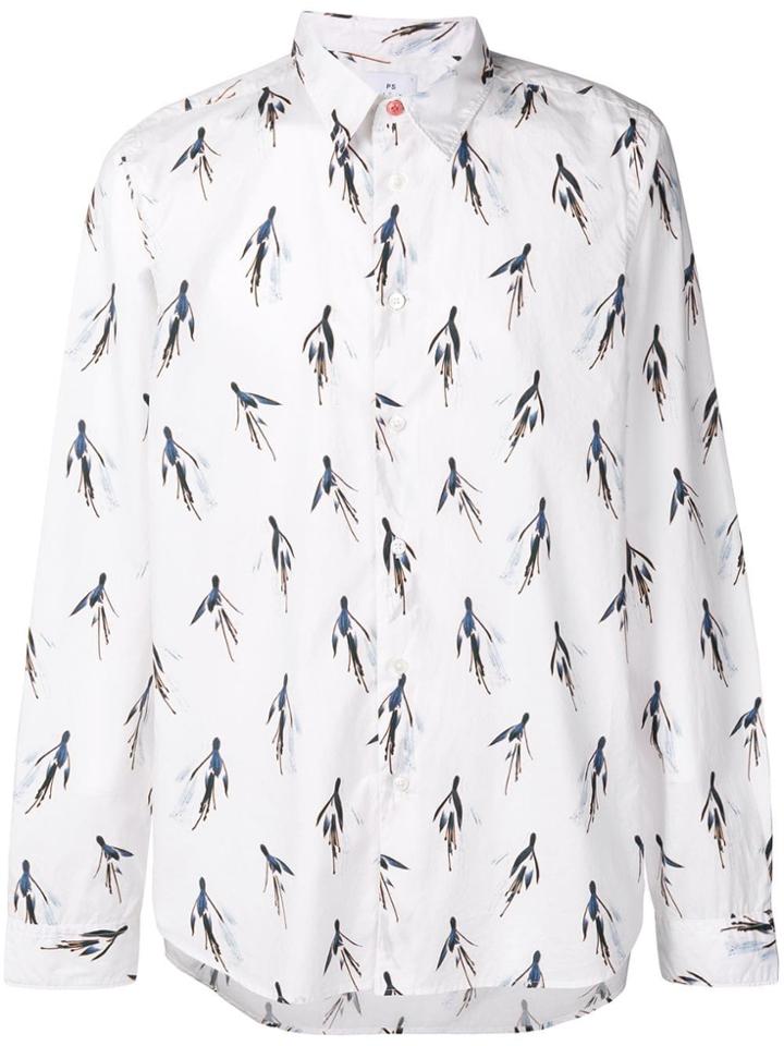Ps Paul Smith Flower Print Shirt - White