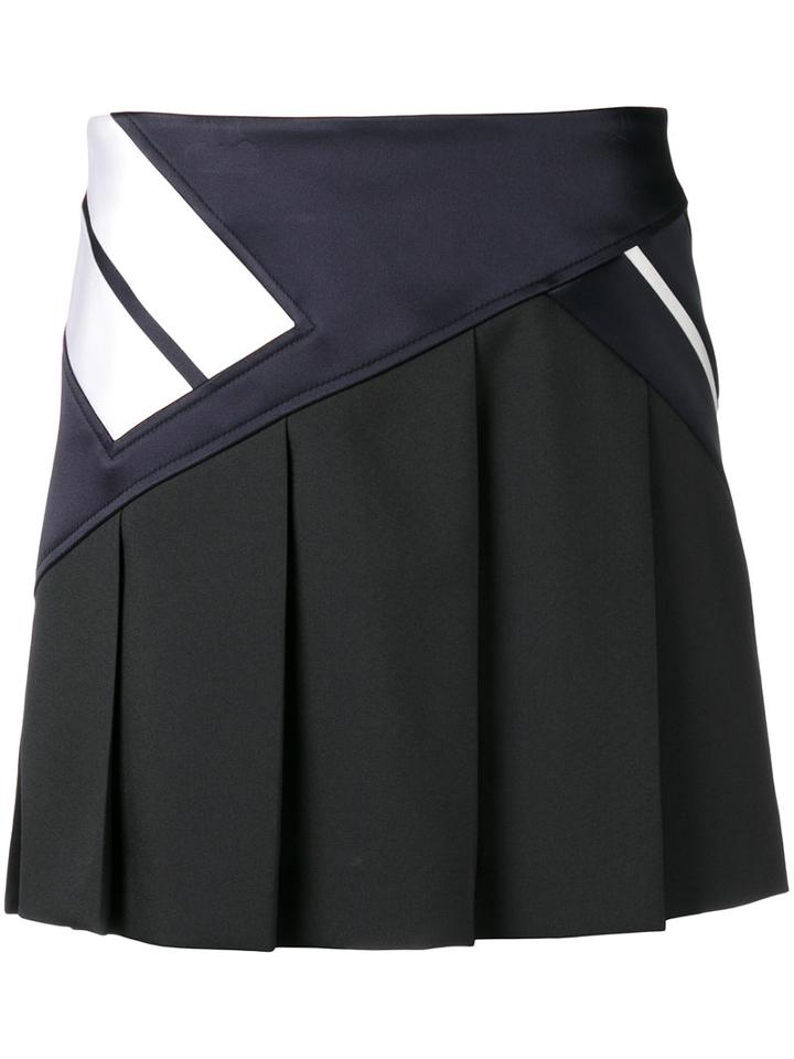Neil Barrett Contrast Stripe Skirt, Women's, Size: 42, Black, Silk/polyamide/polyester/viscose