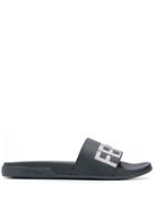 Salvatore Ferragamo Grained Logo Slides - Blue