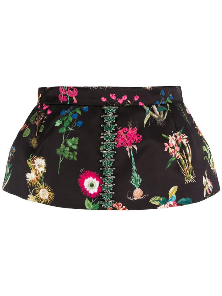 No21 Embellished Floral Wide Belt - Black