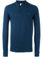 Sun 68 Elbow Patch Polo Shirt, Men's, Size: Large, Blue, Cotton/spandex/elastane