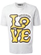 Love Moschino Logo Print T-shirt, Men's, Size: Small, Grey, Cotton