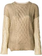 Twin-set Multi-knit Sweater - Gold