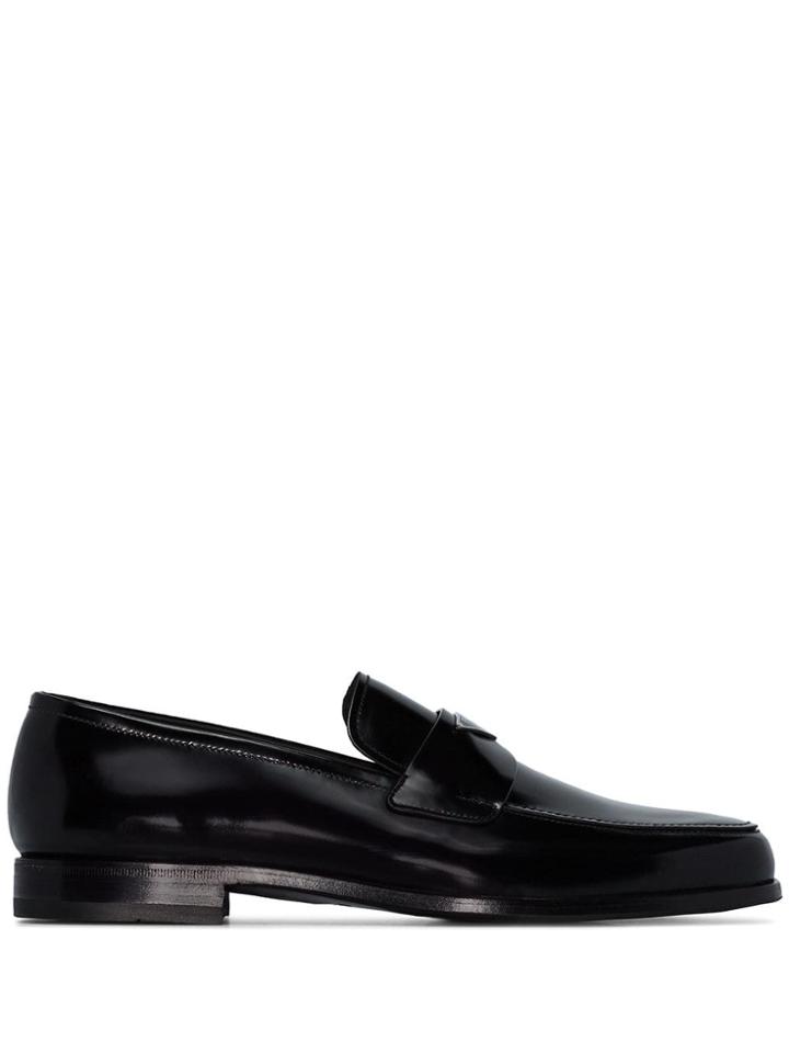 Prada Logo-plaque Loafers - Black