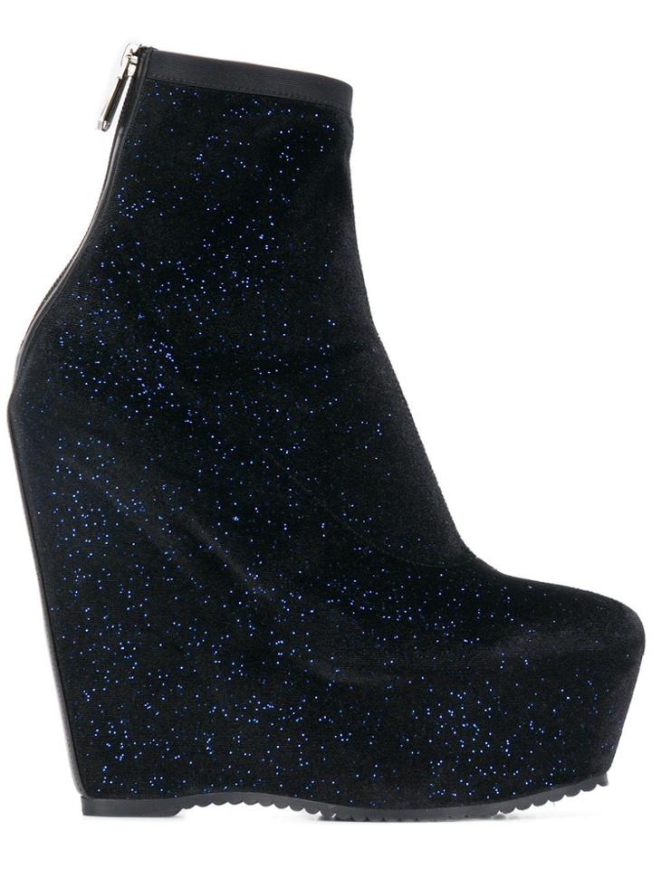 Balmain Eva Glitter Booties - Black