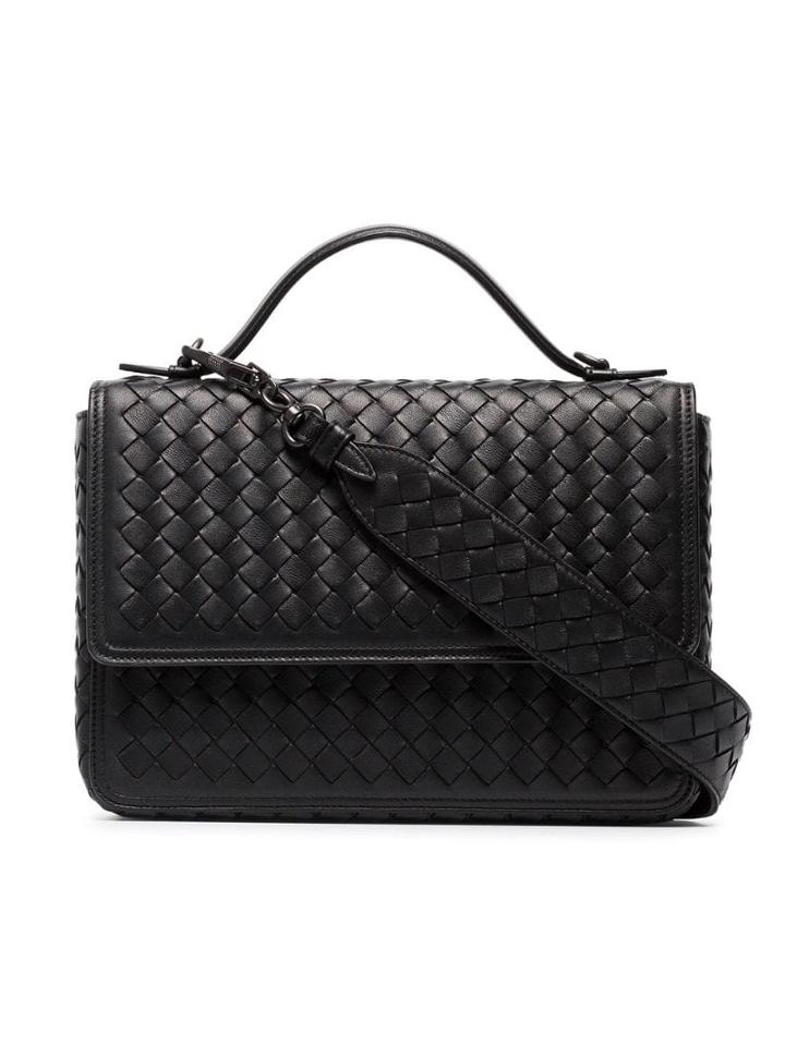 Bottega Veneta Black Leather Alumna Shoulder Bag