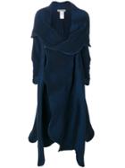 Issey Miyake Flared Knitted Coat - Blue
