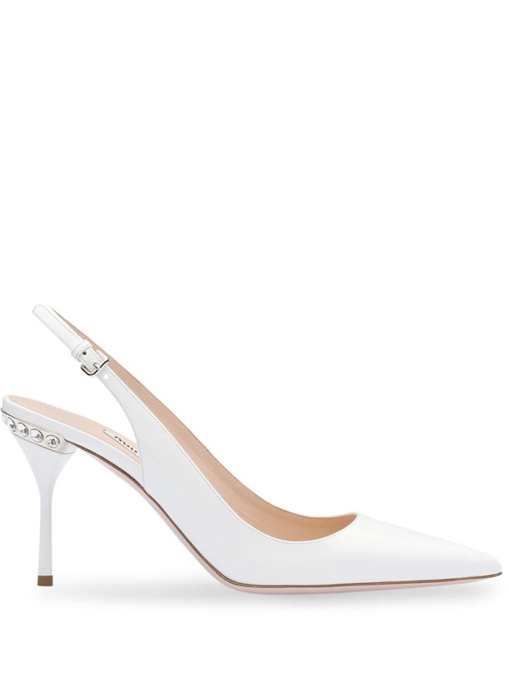 Miu Miu Patent Leather Pumps - White